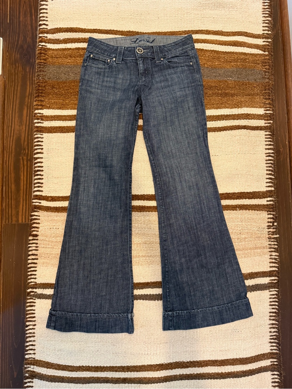 Level 99 low rise Dark Wash Flared Jeans - Blue